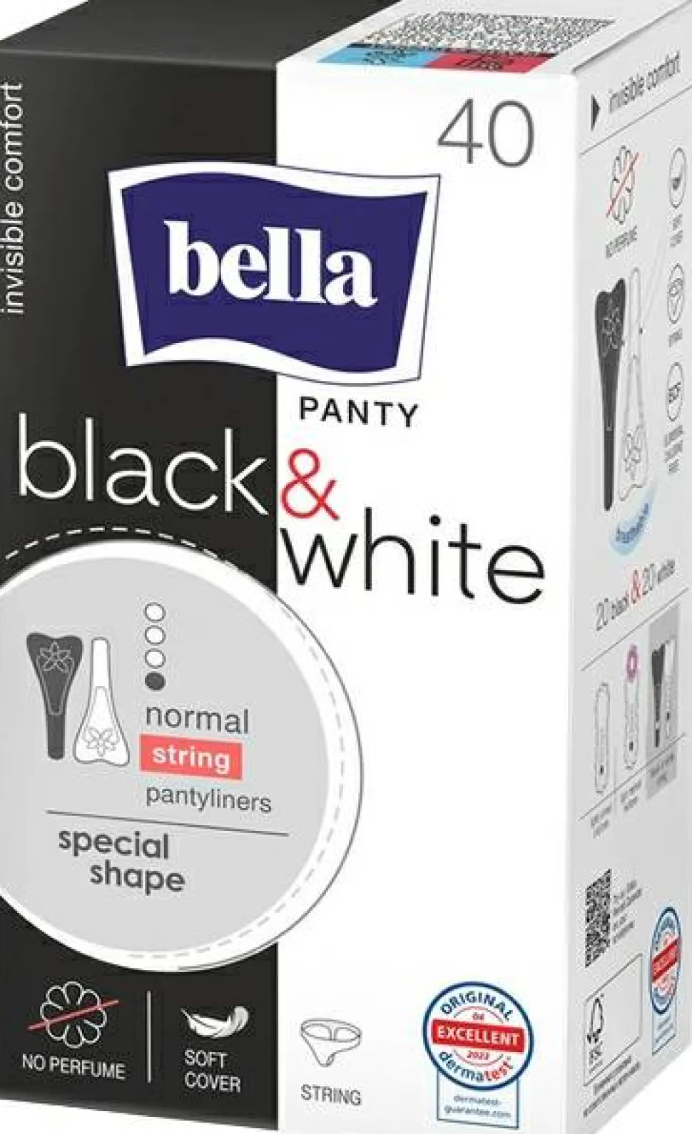 Slipeinlagen Panty Black & White 40 St.