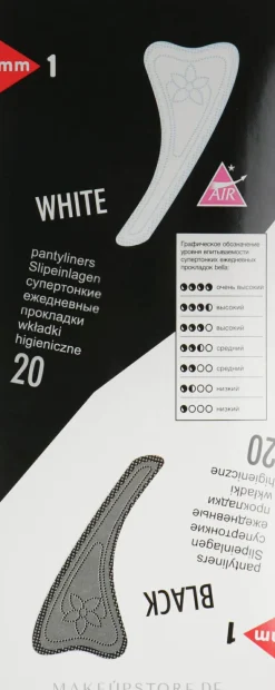 Slipeinlagen Panty Black & White 40 St.