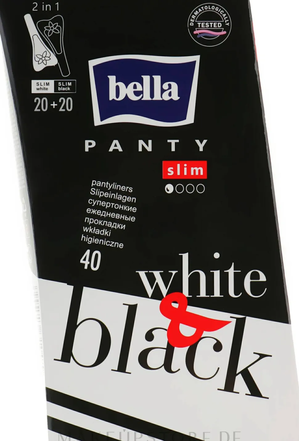 Slipeinlagen Panty Black & White 40 St.