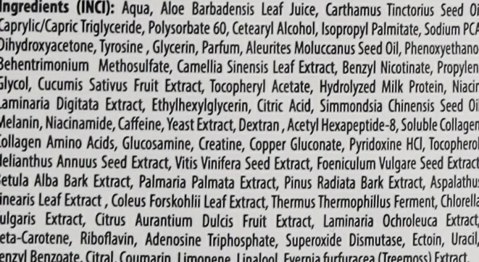 Solariumcreme mit dunklen Bronzern