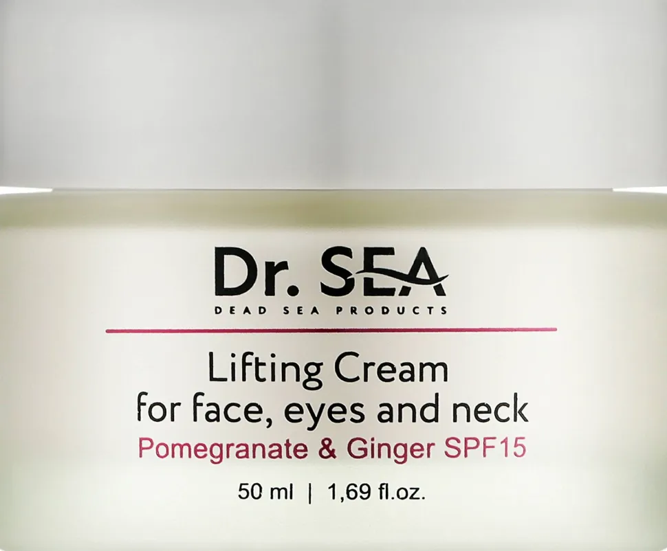 Straffende Gesichts-, Augen- und Halscreme mit Granatapfel- und Ingwerextrakten, mit LSF15