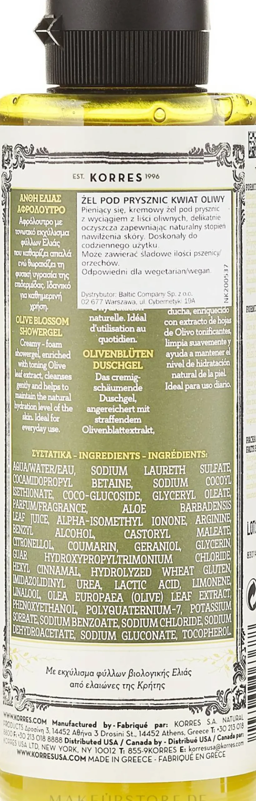 Straffendes Duschgel mit Olivenblattextrakt