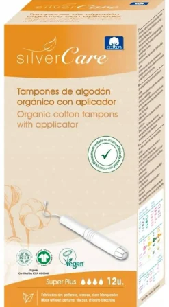 Tampons aus Bio-Baumwolle mit Applikator Super Plus 12 St.