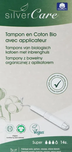 Tampons aus Bio-Baumwolle mit Applikator Super 14 St.