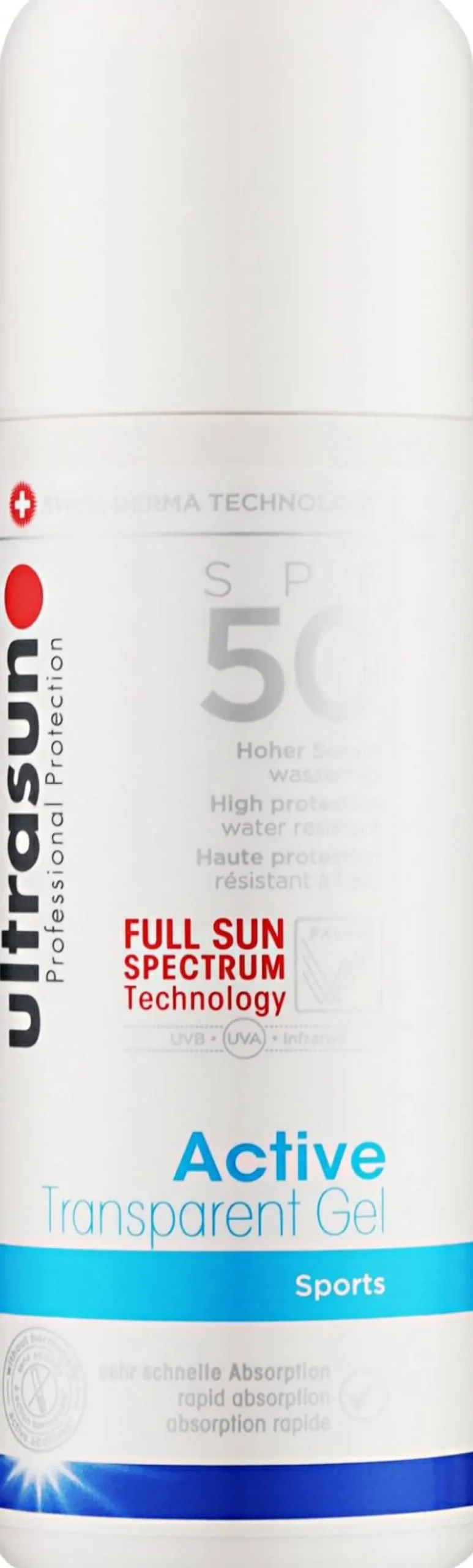 Transparenter Sonnenschutzgel SPF50