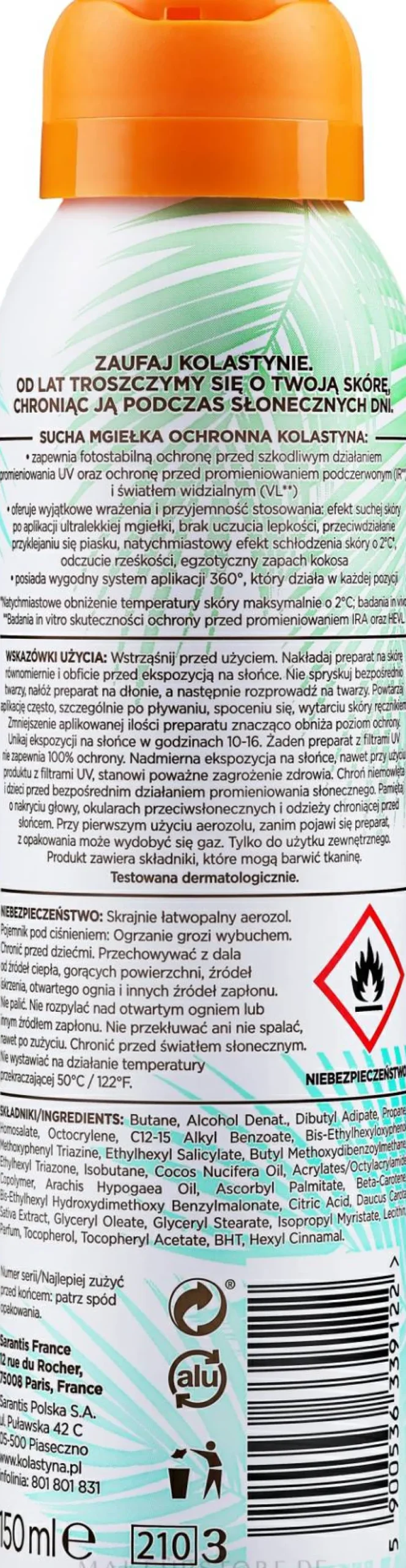 Transparenter trockener Sonnenschutznebel für Körper und Gesicht SPF 50
