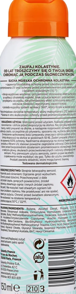 Transparenter trockener Sonnenschutznebel für Körper und Gesicht SPF 30