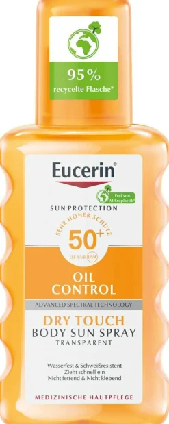 Transparentes Sonnenschutzspray für den Körper