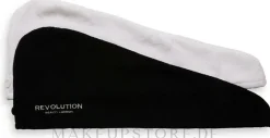 Turban-Handtuch weiß, schwarz 2 St.