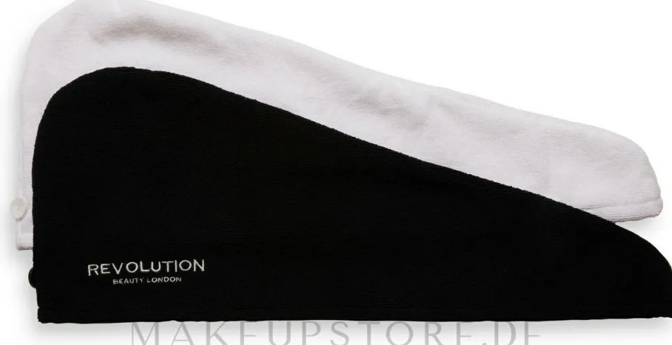Turban-Handtuch weiß, schwarz 2 St.