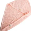 Turban-Handtuch zum Haartrocknen rosa