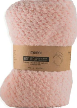 Turban-Handtuch zum Haartrocknen rosa