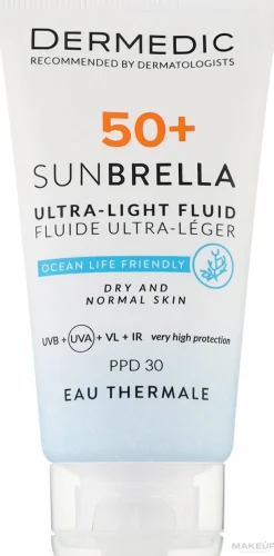 Ultraleichte Schutzcreme für trockene und normale Haut SPF 50+