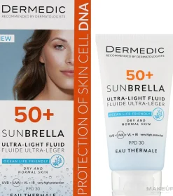 Ultraleichte Schutzcreme für trockene und normale Haut SPF 50+