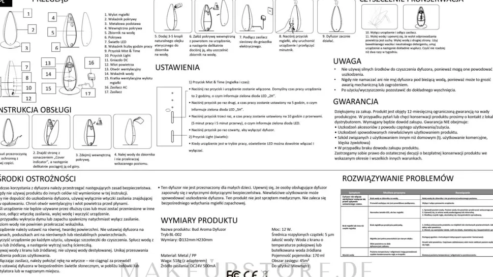 Ultraschall-Aroma-Diffusor weiß