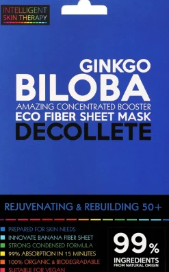 Verjüngende und regenerierende Tuchmaske für das Dekolleté mit Gingko Biloba-Extrakt 50+