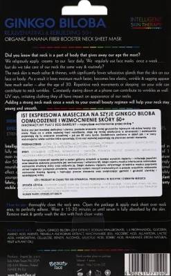 Verjüngende und regenerierende Tuchmaske für den Hals mit Gingko Biloba-Extrakt 50+