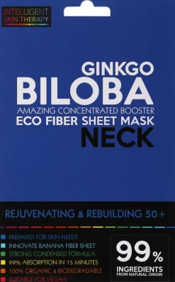 Verjüngende und regenerierende Tuchmaske für den Hals mit Gingko Biloba-Extrakt 50+