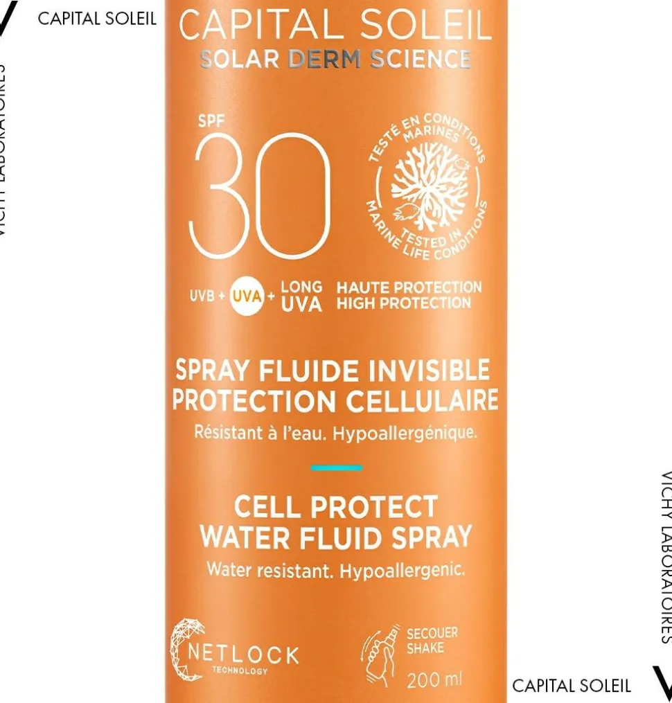 Wasserdichtes Körperspray mit Sonnenschutzfilter SPF 30