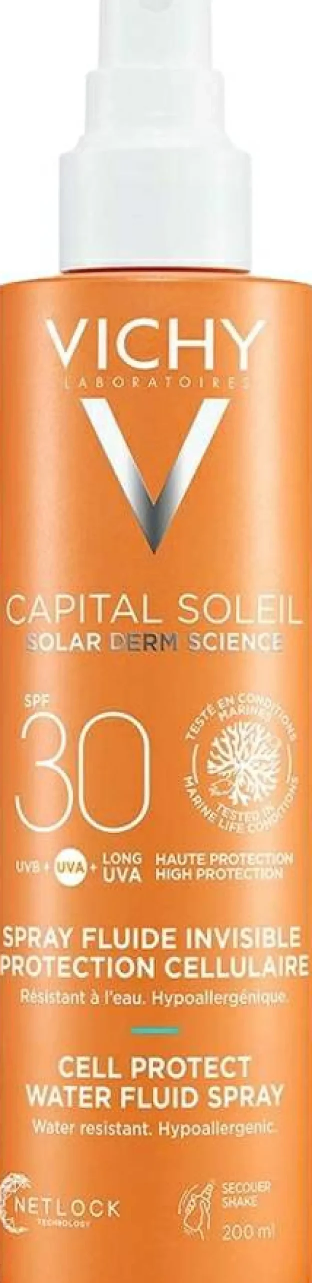 Wasserdichtes Körperspray mit Sonnenschutzfilter SPF 30