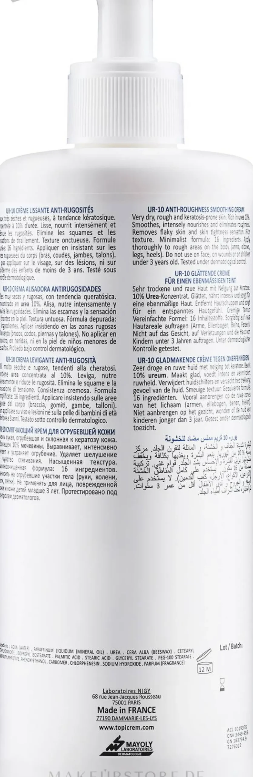 Weichmachende Feuchtigkeitscreme mit Harnstoff und Bienenwachs für raue und sehr trockene Haut