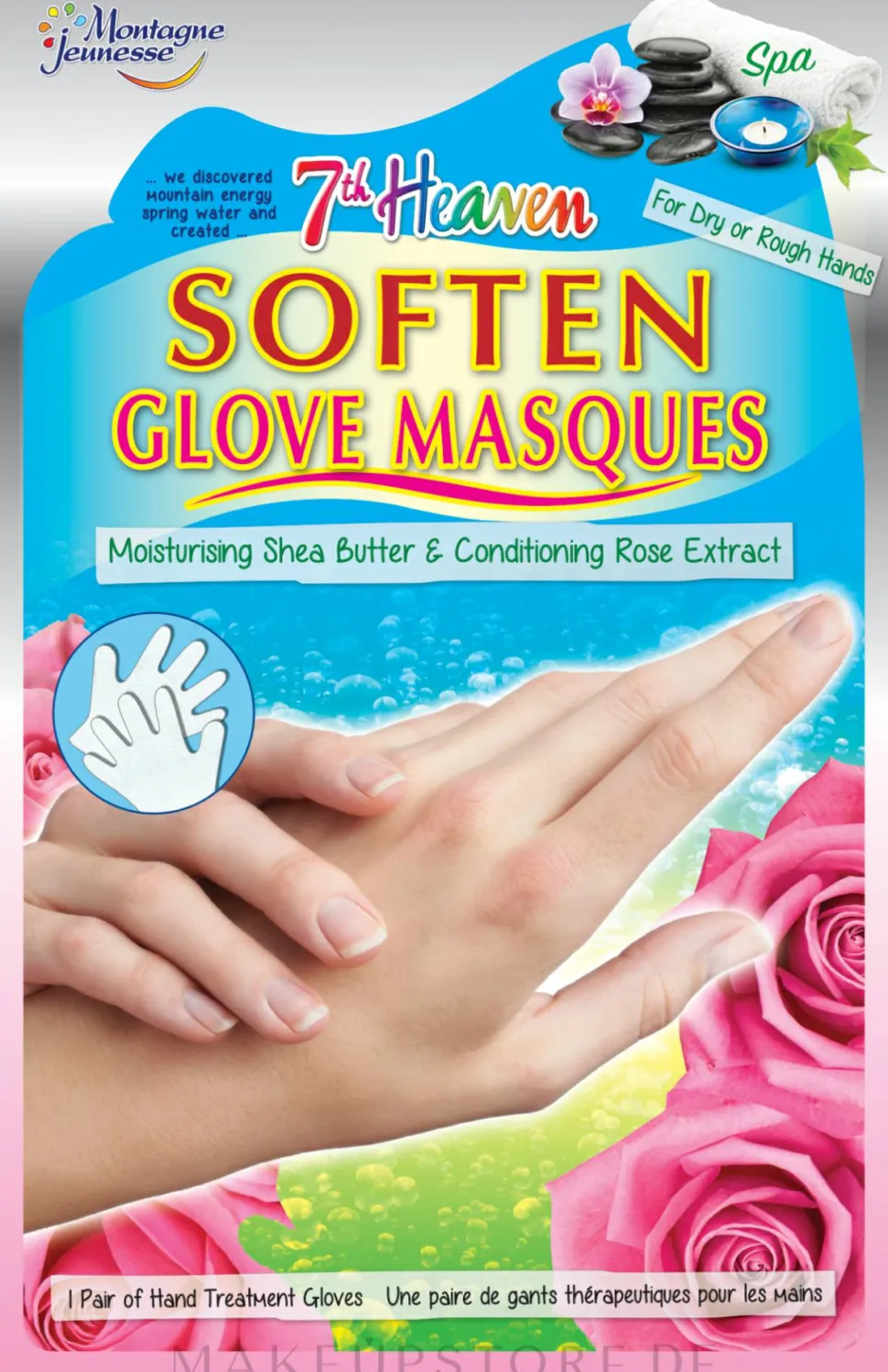 Weichmachende Handschuhmaske mit Sheabutter und Rosenextrakt