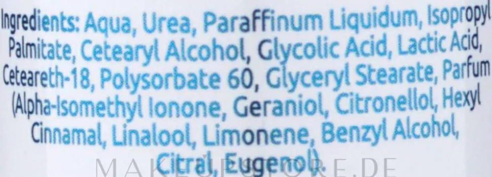 Weichmachende und glättende Fußcreme mit Säuren