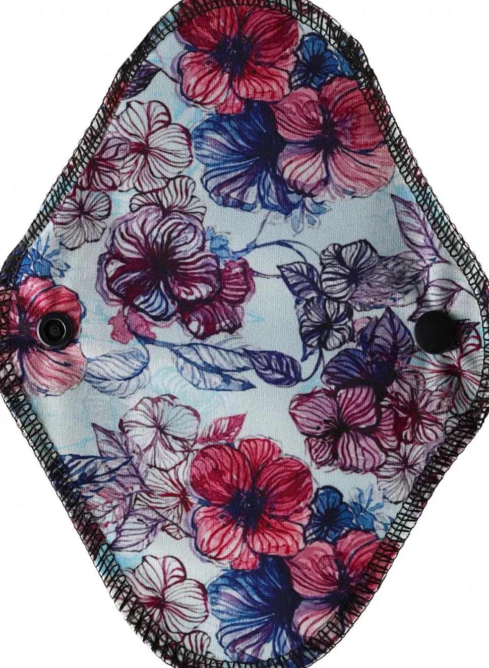 Wiederverwendbare Slipeinlagen aus schwarzer Baumwolle mit Blumen