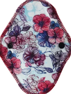 Wiederverwendbare Slipeinlagen mit Baumwolle Fuchsie mit Blumen
