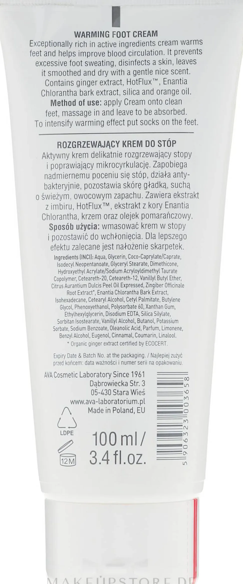 Wärmende Fußcreme mit Ingwer und Orangenöl