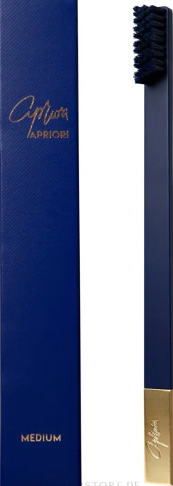 Zahnbürste mittel Saphirblau matt mit goldfarbener