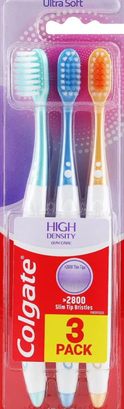 Zahnbürstenset extra weich grün+blau+orange 3 St.