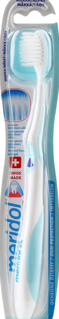 Zahnbürste weich mit blauem Dreieck