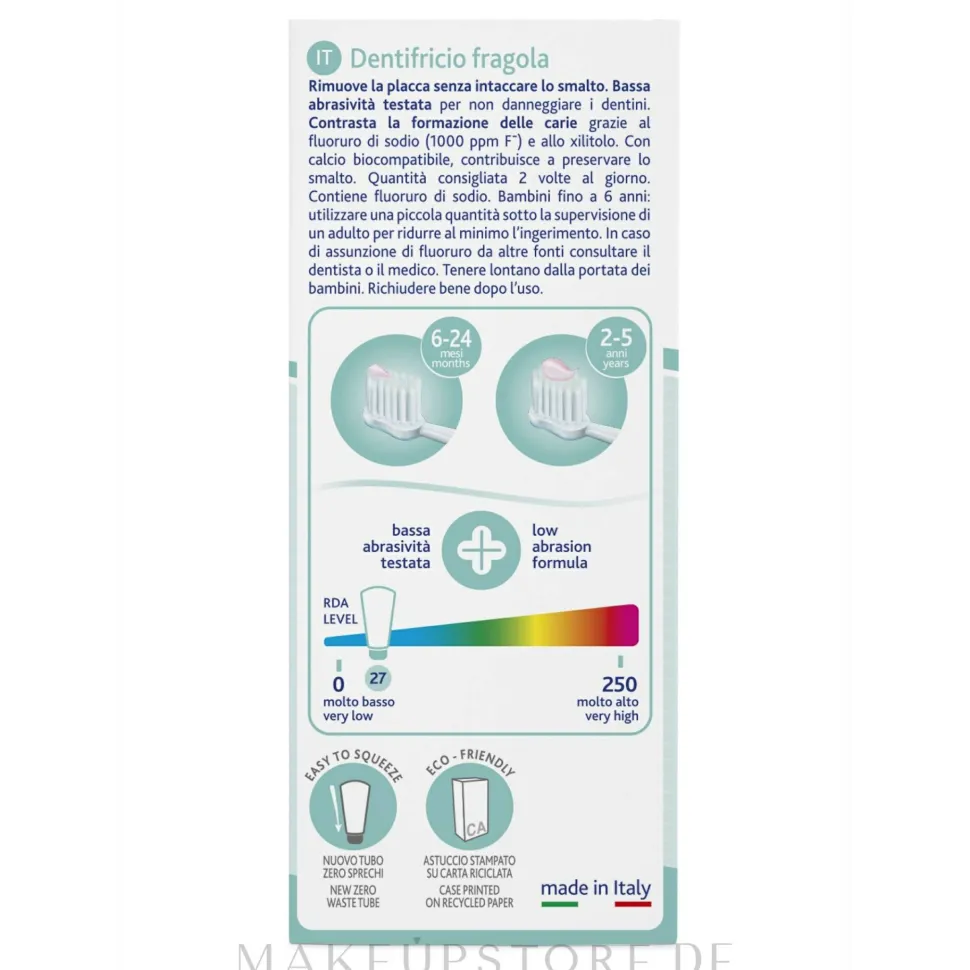 Zahnpasta mit Erdbeergeschmack