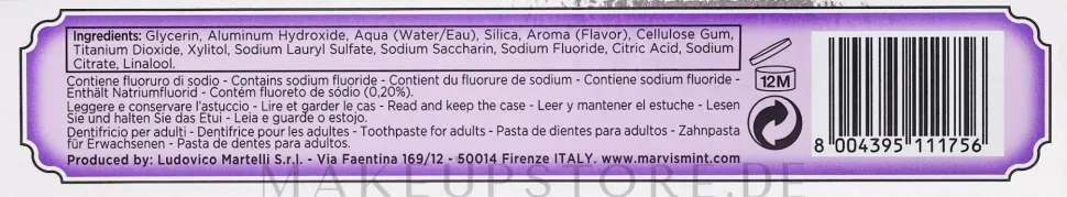 Zahnpasta mit Jasmin, Minze und Xylitol