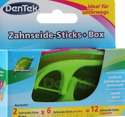 Zahnseide-Sticks + Box grün