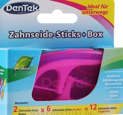 Zahnseide-Sticks + Box grün rose