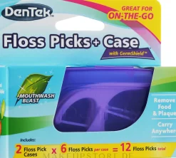Zahnseide-Sticks + Box violett und blau
