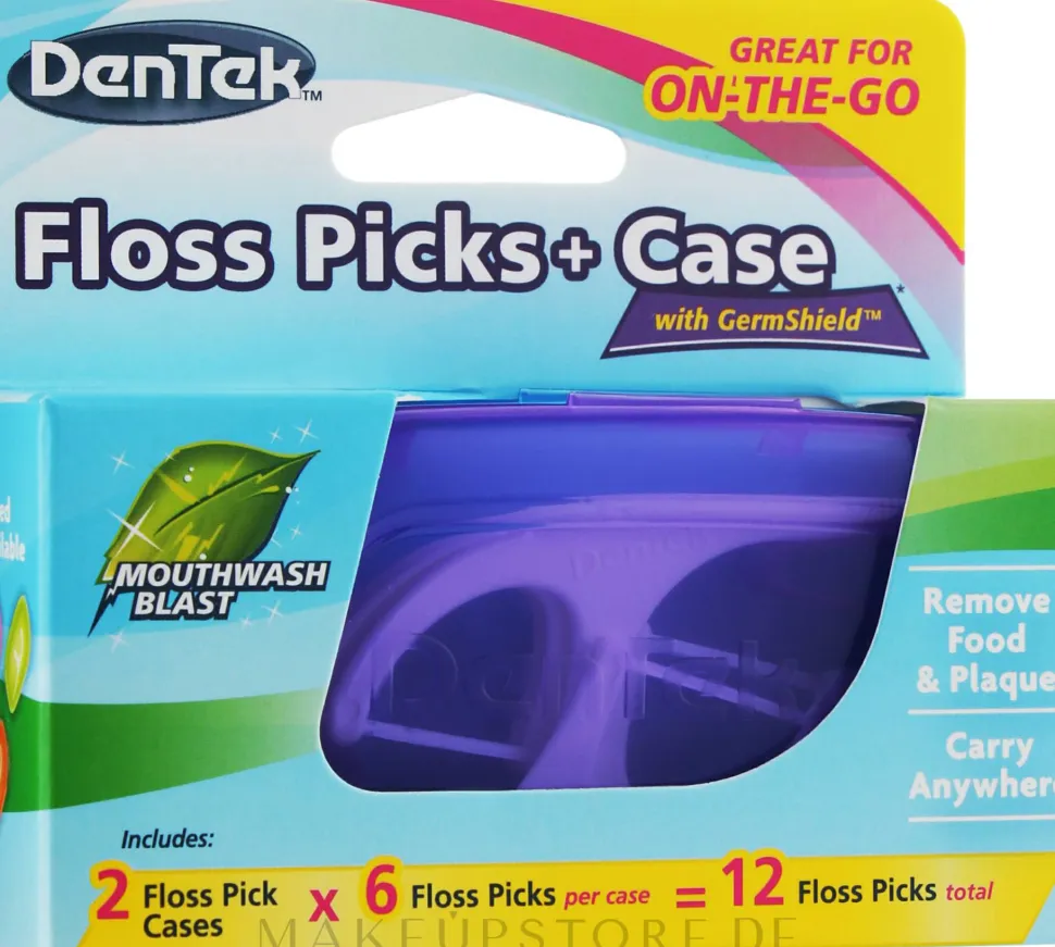 Zahnseide-Sticks + Box violett und blau