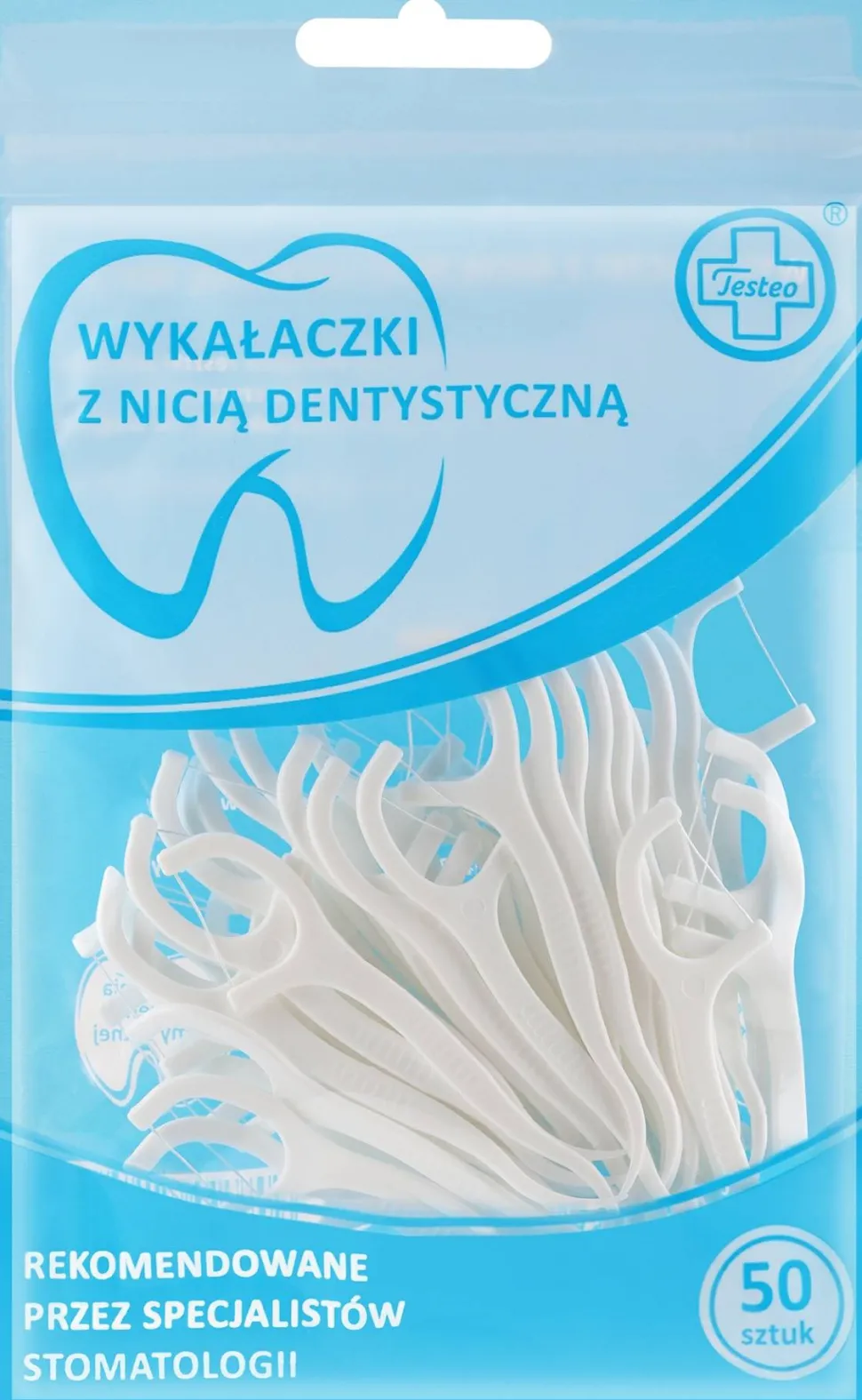 Zahnstocher mit Zahnseide, 50 Stk.