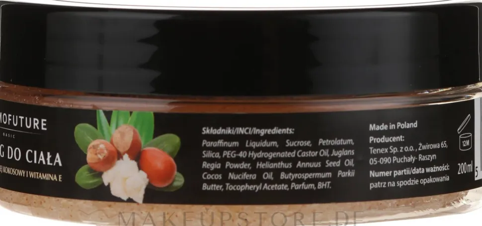 Zucker-Körperpeeling mit Sheabutter, Kokosnussöl und Vitamin E