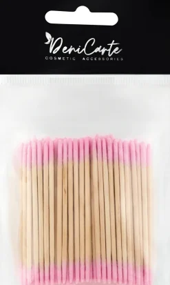 Zweiseitige Kosmetikstäbchen, rosa, 100 Stk.