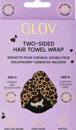 Zweiseitiges Haar-Turban-Handtuch mit Leopardenmuster